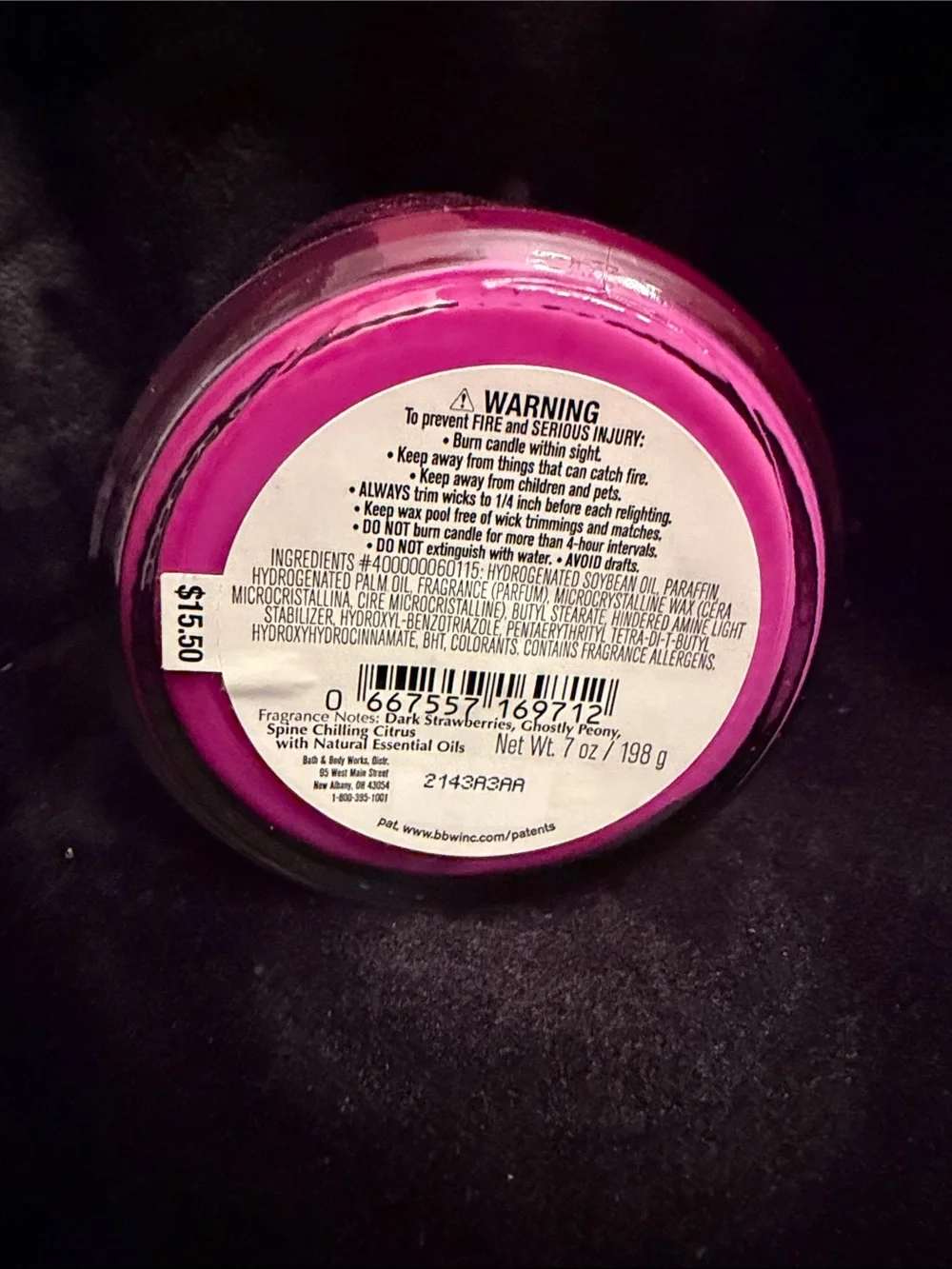 Bath & Body Works Ghoul Friend Scented Candle - Pink and Black